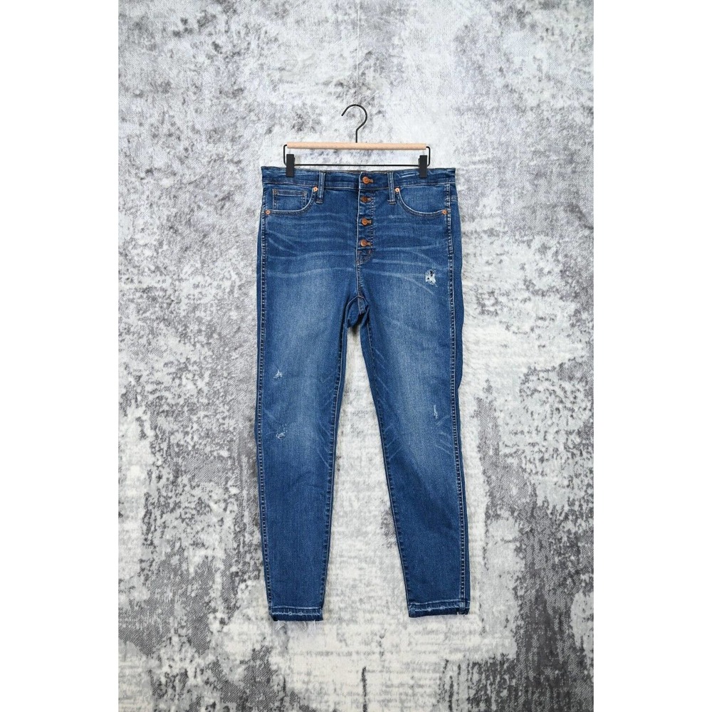 Madewell 10" High Rise Skinny Denim Jeans In Drop Hem Edition Size 31